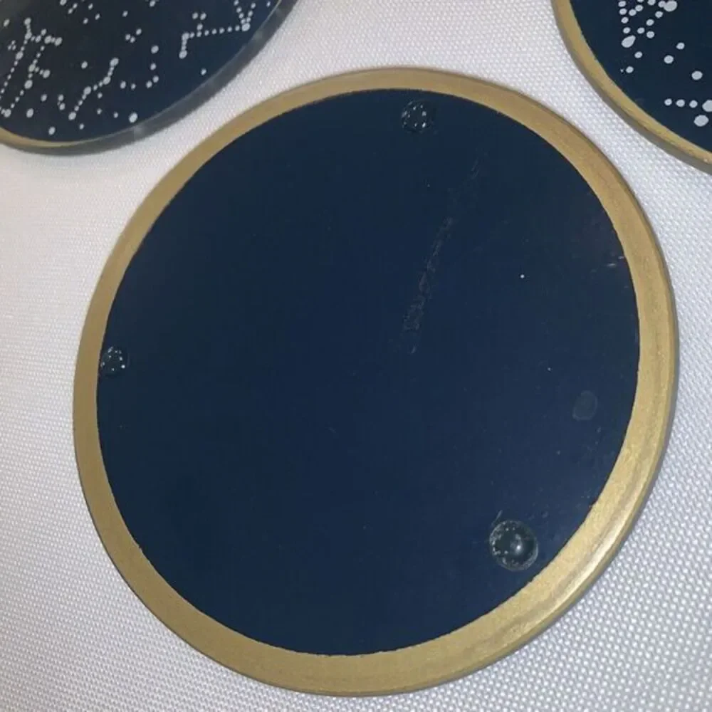 Kate Aspen Under‎ The Stars Glass Coaster with Holder (Set of 4 )